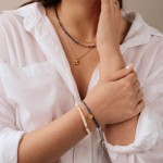 Bransoletka z kamieni sodalitu i srebrnych złoconych dodatków Lumi Cosi